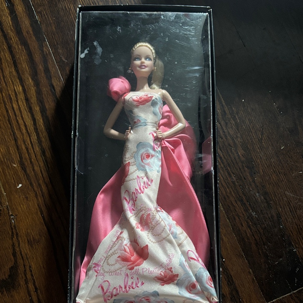 AVON 2010 Barbie in Floral Pink and White Dress